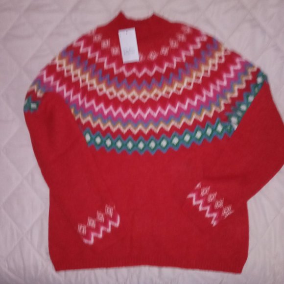 *Price Drop* New Croft & Barrow Fair Isle Mockneck Pullover, size M - Picture 2 of 6